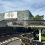 Mural intact on the side of Hector McNeil House, Greenock, before its removal.