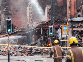 Aftermath of Glasgow Union Corner fire. Image credit: Kunal Tewari Photography / Shutterstock.com