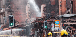 Aftermath of Glasgow Union Corner fire. Image credit: Kunal Tewari Photography / Shutterstock.com