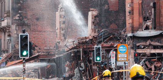Architect appointed to reactivate Glasgow’s Union Street fire site Aftermath of Glasgow Union Corner fire. Image credit: Kunal Tewari Photography / Shutterstock.com
