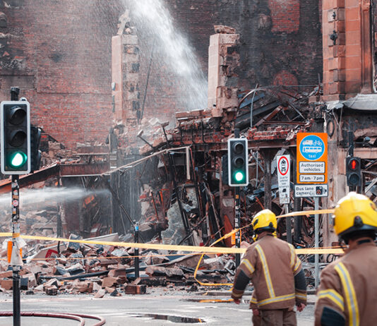 Architect appointed to reactivate Glasgow’s Union Street fire site Aftermath of Glasgow Union Corner fire. Image credit: Kunal Tewari Photography / Shutterstock.com