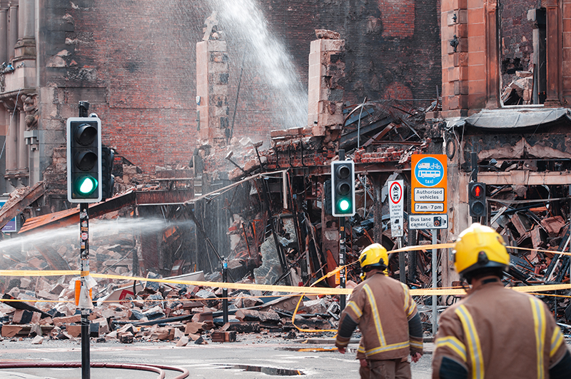 Aftermath of Glasgow Union Corner fire. Image credit: Kunal Tewari Photography / Shutterstock.com