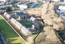 Aerial shot of Arden housing project in Glasgow