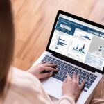 Laptop with construction pipeline website page open