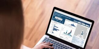 Laptop with construction pipeline website page open