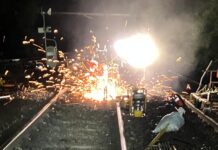 Rail stressing in Dumbarton
