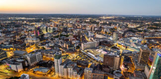 Aerial view of city