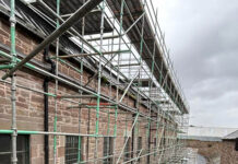 Scaffolding around Verdant Works Museum in Dundee