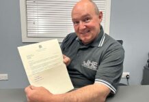 Charlie Smillie with MP's letter