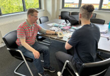 Health assessment taking place