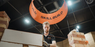 Young construction worker at Skillbuild event