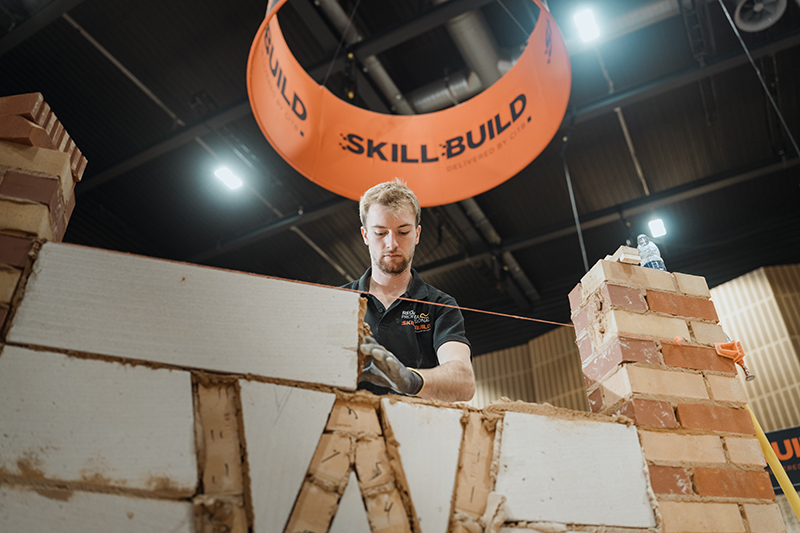 Young construction worker at Skillbuild event