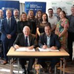 Representatives from SSEN Transmission and BAM gather for the signing of the Early Contractor Involvement agreement for EGL3, signed by SSEN Transmission’s Director of Offshore Delivery Sandy Mactaggart, and Adrian Collins, Director at BAM UK & Ireland.