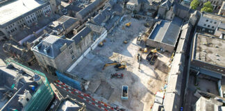 Aerial image of Elgin town centre site
