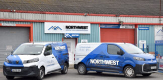 Northwest Roofing & Building Maintenance vans outside HQ