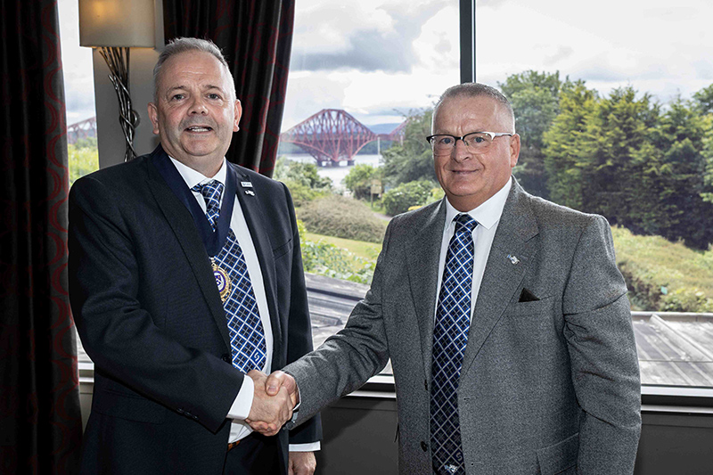 SELECT president Darren Crockett and outgoing president Mike Stark