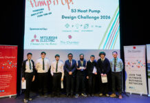 West Lothian pupils praised for heat pump innovation Winners of school heat pump challenge on stage