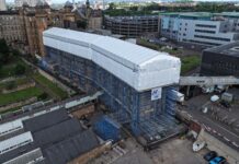 ‘Complex’ scaffolding project complete on historic Glasgow hospital building Scaffolding around Royal Infirmary in Glasgow