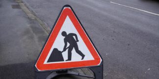 Roadworks sign
