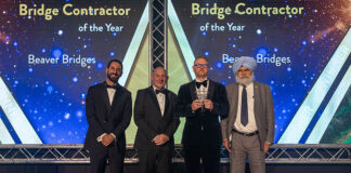 Beaver Bridges Ltd receiving contractor of the year award