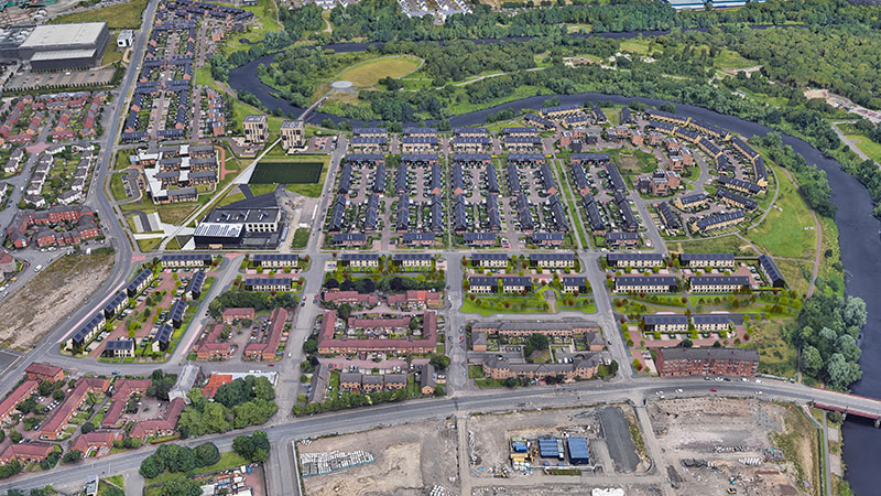 Aerial shot of Glasgow's Athletes' Village
