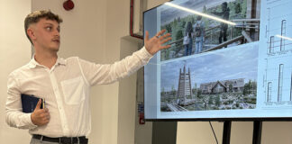 Jacob Hodgson presenting his competition entry