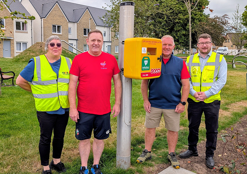 L-R: Debby Gillett (SBHA); Rory Stewart (Jed Hearts Here); Calum Brown (Jed Hearts Here); and Michael Palethorpe (Cruden)