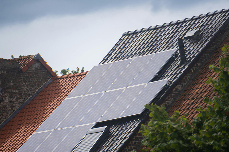 Solar panels on a domestic property